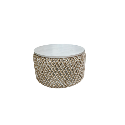 Table basse tressée blanc